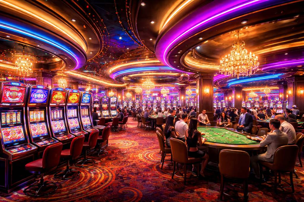 ND 01 casino homepage banner with colorful gaming atmosphere